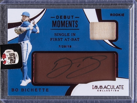 2020 Panini Immaculate Collection "Debut Moments" #DM-BO Bo Bichette Signed Rookie Patch Card 
